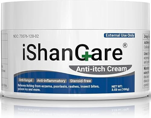 iShanCare® Anti-Juckreiz-Creme, maximale Stärke, sofortige Linderung von Juckreiz bei Hautausschlag, Ekzemen, Insekten-/Mückenstichen, Psoriasis, Poison Ivy, Dermatitis,beruhigende Feuchtigkeitscreme