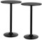 COSTWAY Round Bar Table, Counter Bistro Pub Tables with Fixed Tabletop and Stable Base, Circular Cocktail Dining Table for Home, Office and Kitchen, Holds up to 150kg (2, Black, 101cm H)