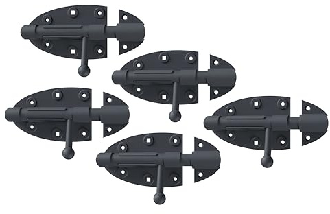 Alberts 849122 Bolzenriegel mit rundem Griff | Ovado | graphitgrau kunststoffbeschichtet | 112 x Ø16 mm | 5er Set