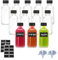 Kiswleon 12 Pièces 4oz/120ml Mini Bouteille Verre,Petite Bouteille Shot de Jus Réutilisables,Fiole en Verre avec étiquettes pour Jus de Gingembre,Huiles Essentielles