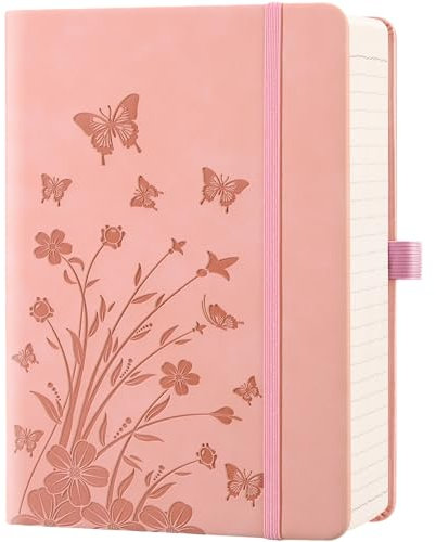 HwxBen Liniertes Notizbuch – 365 Seiten, PU-Leder-Tagebuch für Frauen, B5 College-Liniert, 100 g/m² Papier, für Arbeit, Notizen, Büro, Schule, Zuhause – Rosa