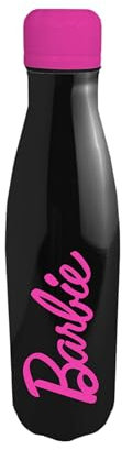 Barbie Botella Reutilizable, Diseño Acero Inoxidable Botella Termica Botella de Agua para Niñas, Botella de Viaje, Capacidad 500 ml | Negro