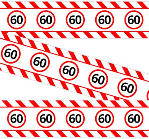 DazzJoy Absperrband 60 Geburtstag Deko, Verkehrsschild Deko 60. Geburtstag Mann Frau, 15m Absperrband Geburtstagsdeko 60, Banner Deko 60 Geburtstags Frauen Männer, 60 Jahre Jubiläum Party Geschenk