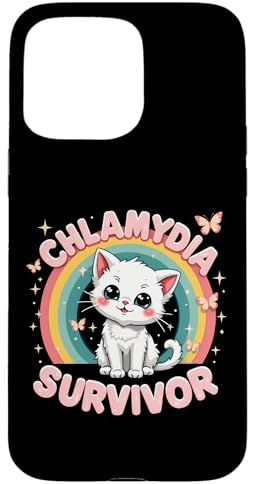Chlamydia Survivor Cat Funny Adult Humor Inappropriate Case for iPhone 15 Pro Max