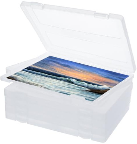 Transparente Aufbewahrungsbehälter für A4 und Briefpapier, 6 Stück, Organizer-Boxen, Kunststoffhüllen für Scrapbooking, Fotos, Bürodokumente