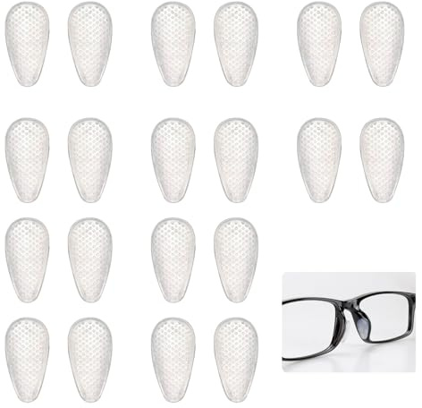 10 Paare Silikon Nasenpolster, Nasenpads Brille Selbstklebend, Brillen Nasenpads, Transparent Nasenpad Antirutsch Klebend, Rutschfest