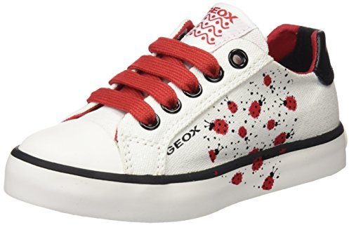 Geox Mädchen JR CIAK Girl E Sneaker, Weiß (White/Red)