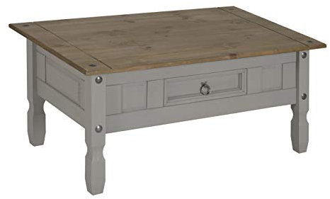 Corona Grey Coffee Table 1 Drawer Wax Pine