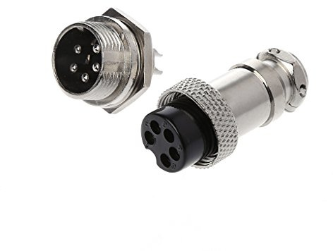 Dabixx Connecteur en métal de Fil de fiche mâle et Femelle d'aviation 16mm 2/3/4/5/6/8/9 Pin GX16-5 Broches