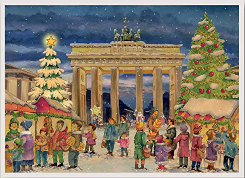 Richard Sellmer Verlag Papier Adventskalender / Weihnachtskalender mit Bildern und Glimmer für Kinder und Erwachsene Brandenburger Tor, Berlin