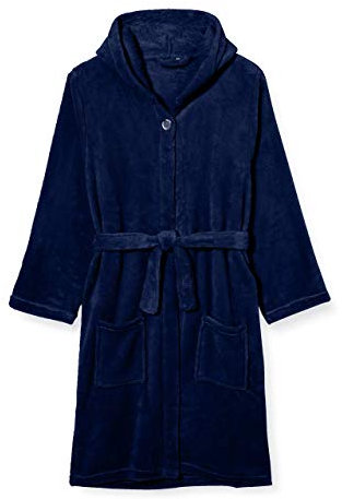 Playshoes Unisex Kinder Fleece-Bademantel Morgenmantel, marine, 86/92