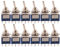 CESFONJER 12 Piezas Mini Interruptor de Palanca, AC 125V 6A ON-OFF-ON 3 Pines 3 Posiciones SPDT Interruptor Rocker Switch de Azul