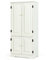 COSTWAY Wood Storage Cabinet, Adjustable Shelves Antique 4-Door Organizer Unit Chest, Large Kitchen Cupboard Tall Floor Sideboard Living Room Entryway Hallway Corner Bedroom, 59 x 32 x 123cm (Cream)