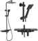 Rea Colonne de Douche SET BRAVO BLACK Système de Douche en Laiton Pour Salle de Bain (Noir)