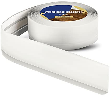 DQ-PP WEICHSOCKELLEISTE | 50m (2x25m) | grau | 50x15mm | PVC | selbstklebend | Knickwinkel Fussleisten Gummileiste Sockelleiste Winkelprofil Abschlussleiste Bodenleiste