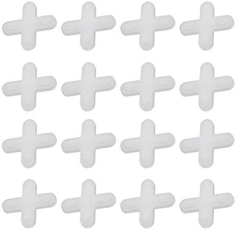 EMSea 5mm/0.19inch Cross Shaped Tile Leveling System Spacer Plastic Tiling Tool for Spacing of Floor Wall Tiles White 500 Pcs