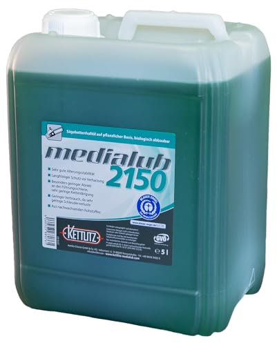 Huile bio pour chaîne de tronçonneuse KB 150 - 5 l - Huile adhésive pour chaîne de tronçonneuse - « Blauer Engel » - Conforme à la norme RAL-UZ 178