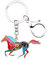 WEVENI Alliage Cheval Running Porte-clés Accessoires Émail Licorne Bijoux pour les Femme Filles Car Wallet Charms (Multicolore)