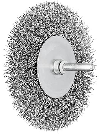 PFERD Rundbürste ungezopft RBU | Ø 100x10mm Schaft-ø 6mm Stahl-Draht-ø 0,30 | 43198007 – für Geradschleifer, Bohrmaschinen, Biegwellen