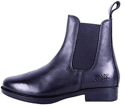 AK For Ever AKRS-6051-01 - Stivaletti da equitazione in pelle pieno fiore, Nero , 34 EU