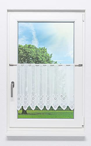 LYSEL Scheibengardine Rautendesign (Bx H) 220cm * 45cm weiß/reinweiß
