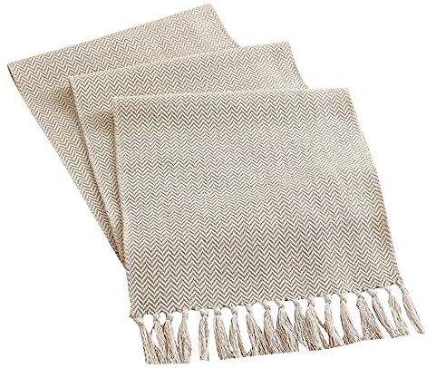 Qanye Hochzeit TischläUfer, Tischläufer aus Baumwolle, Handgemachte Makramee TischläUfer, Boho Tischläufer Für Esstisch, für Hochzeitsgeschenke und Festtagstischdekoration (Nicht maschinenwaschbar)