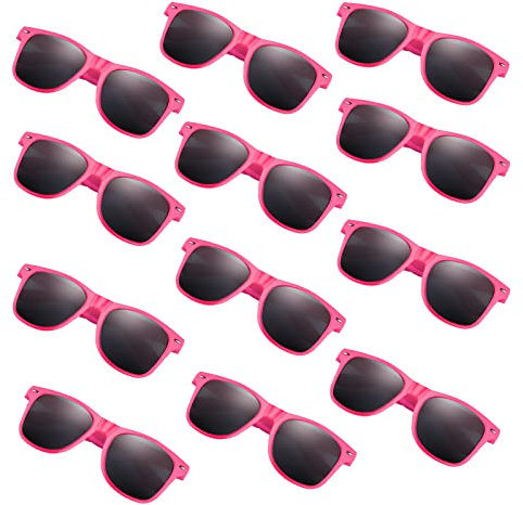 FEPITO Confezione da 24 Occhiali da Sole per Feste Bulk per Bambini Bomboniere per Feste di Compleanno Riempitrici per Sacchetti per Feste in Piscina in Spiaggia Giocattoli per Bambini e Adulti, Rosa