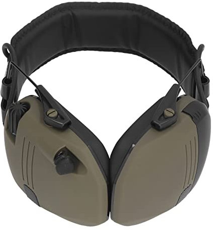 GOWENIC Cuffie da Tiro Elettroniche con Funzione di Amplificatore NRR 22DB, Cuffie di Sicurezza con Cancellazione del Rumore Supporto Ingresso da 3,5 Mm, Adatte per Poligoni di Tiro