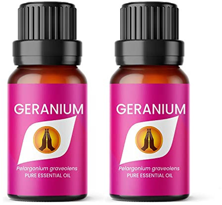 Aroma Energy | Geranium Essential Oil - 20ml (2 x 10ml Bottles) - 100% Pure & Natural