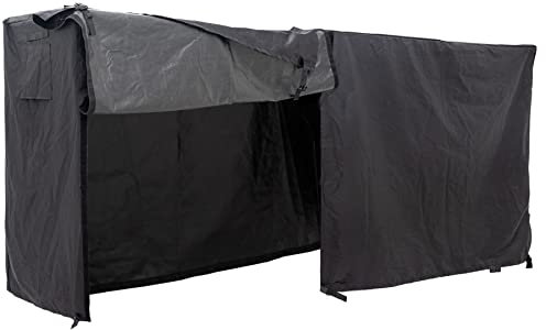 Coverify Kaminholzregal Abdeckung, Wasserdicht 600D Oxford Abdeckung für Holzregale außen, wetterfeste Schutzabdeckung für Brennholz für Brennholzregal, 248 x 63 x 125 cm, Schwarz