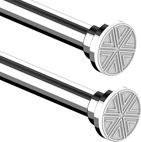 2Stücke Duschvorhangstange Vorhangstange ohne Bohren Edelstahl Duschvorhang Stangen Verstellbar Gardinenstange Klemmstange Duschvorhang für Badewanne Badezimmer, Dusche, Fenster 110-200CM