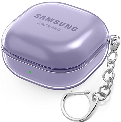 BEAUDOM Funda transparente para Samsung Galaxy Buds (FE, 2 Pro, 2, Pro, Live) (morado transparente)