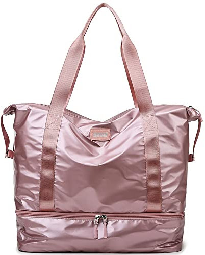 Vllcsla Sporttasche Damen Fitnessstudio mit Schuhfach - 41x23x34CM Wasserdicht Leicht Trainingstasche Duffel Bag Fitness Tasche Gym Bag für Sport, Fitness & Reisen