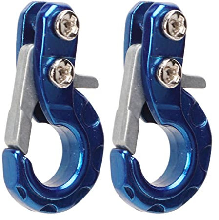 Tissting RC Anhängerhaken 2 Stück Blau 0,9x0,5 Zoll (24x13,5 mm) - Simulationsauto-Abschlepphaken für SCX10 D90 D110 TF2 Crawler Truck Zubehör Dekoration