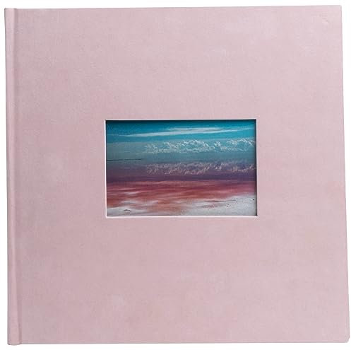 EXACOMPTA - Ref. 16357E – Fotoalbum Skandi – 60 Fotos – 30 weiße Seiten – Format 25 x 25 cm – Einband in Velours-Optik – Personalisierungsfenster mit Sichtfenster für Urlaub