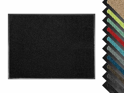 Primaflor Fußmatte - Sydney, Schwarz, 60x90cm, Verschiedene Größen und Farben, rutschfeste Schmutzfang-Matte, Robuster Tür-Vorlger und Sauberlauf für den Eingang und Flur