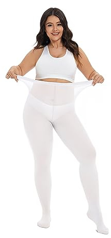 CozyWow Damen Strumpfhose Elastisch Semi-Blickdicht Strumpfhosen Plus Größen XL-4XL