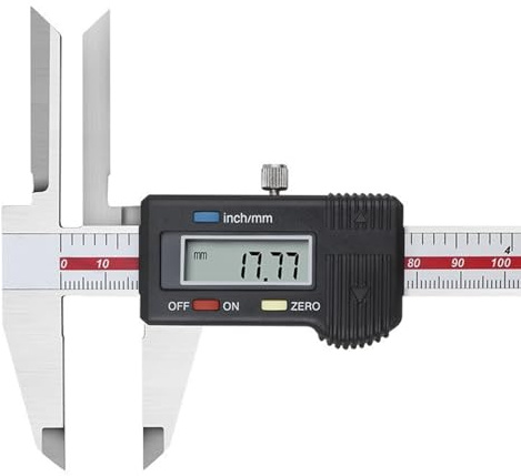 PJDDP Long Upper Jaw Digital Caliper Measuring Tool 0-150mm/6 with LCD Screen, Professional Stainless Steel Vernier Caliper Digital Micrometer for DIY/Household, Inch Metric Conversion