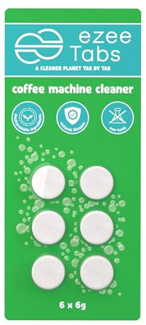 EzeeTabs Coffee Machine Cleaner – Cleaning tabs for a microplastic-free, biodegradable and vegan cleaning product – 6 x Cleaner for hygienic cleanliness