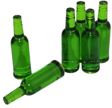 CIYODO 6 Stück Miniatur-Bierflaschen Miniatur-bierflaschenmodelle Mini-hausdekor Realistische Dekorationen Für Puppenhäuser Fotorequisiten Schreibtisch