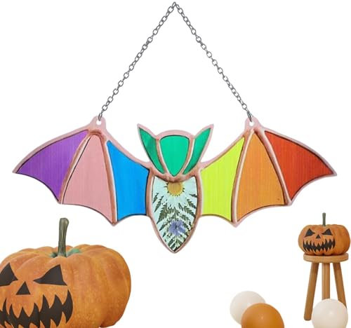 Acchiappasole gotico pipipistrello, acchiappasole per finestre, festival colorato pipistrello in acrilico | Pipistrelli spaventosi fai da te decorazione per finestre per soggiorno, nuova casa
