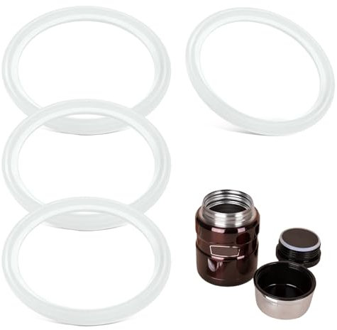 Hasanbar Replacement Gaskets Compatible with Thermos Stainless King Food Jar 16 and 24 Ounce, Silicone Seals Ring Ensures Containers a Leak-Proof Seal, O-Rings with No Phthalate/Latex/BPA - 4 Pack