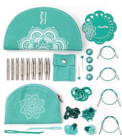 KnitPro Das Mindful Kollektion Generosity Austauchbare Nadelspitzen Set 2 (5cm) I 8 Größen (3mm bis 6mm)