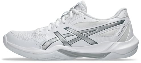 ASICS Women's Gel-Rocket 12 Volleyball Shoes, 7.5, White/Pure Silver