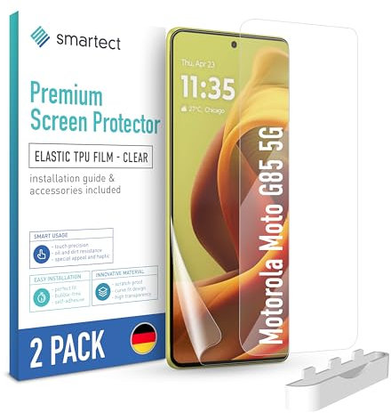 smartect TPU Schutzfolie [2 Stück, Klar] kompatibel mit Motorola Moto G85 5G, Bedeckt das ganze Display, Bildschirmschutz Blasenfrei, Displayschutzfolie Anti Fingerabdruck