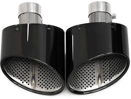 Auspuffblenden Ovale Auspuffblende Für A3 A4 A5 A6 A7 RS3 RS4 RS5 RS6 RS7 Look Endrohrdüse Auspuffanlage Schalldämpferspitze Endrohrblenden(Schwarz)