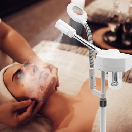 ERnonde Vaporizador facial 2 en 1, 800 W, dispositivo combinado, vaporizador con 5 lupas, multifunción, spa, sauna facial, vaporizador para salones, clínicas de belleza, centros de bienestar, baños de