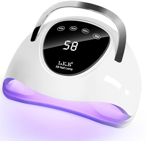 Lampe UV Ongles Gel, 108W Professionnelle Lampe UV Ongles avec 4 Minuteries, Écran LCD, Séchage Rapide pour Vernis Semi Permanent, Gel Vernis (Blanc)