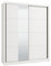 Armadio moderno in MDF bianco 2 ante scorrevoli con specchio 180X59,8X215,5 cm
