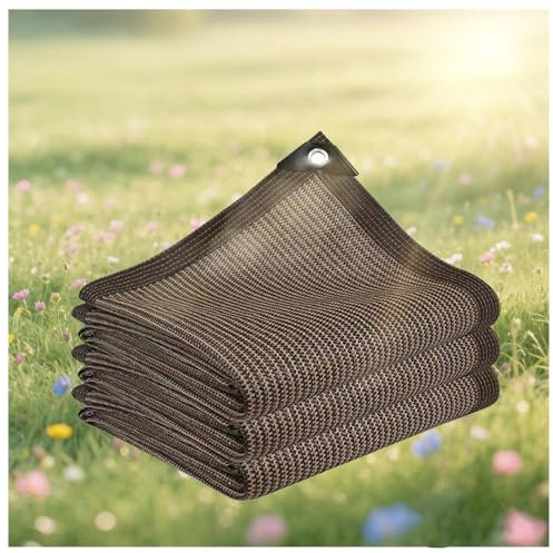 Filet d'Ombrage, 2x3M Filet d'Ombrage de Jardin avec œillets, 95% UV Tissu D'Ombrage,Toile d'Ombrage de Serres, pour Pergola, Terrasse, Plantes, Serre, Poulailler (Brown,4x5m/13.12x16.4ft)